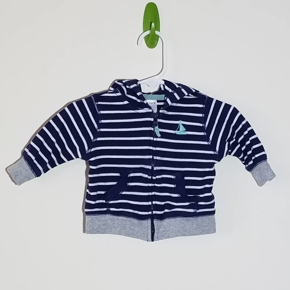 Carter's Striped Sailboat Hoodie 3m